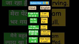 Hindi to English Sentences  Daily use English Sentences  1 min English conversation  english [upl. by Solhcin305]