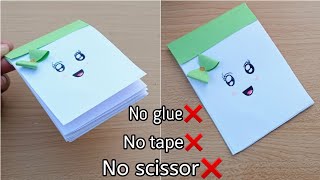 DIY mini notebookHow to make mini notebook with paperNo glue mini notebookMini notepad [upl. by Lynnett972]