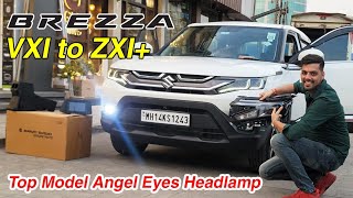 BREZZA 2023 VXI TO ZXI ➕️ MODIFICATION IN 10 MARUTI GENUINEACCESSORIES [upl. by Bonney]