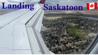 Landing at Saskatoon international airport  air canada [upl. by Dnomder506]