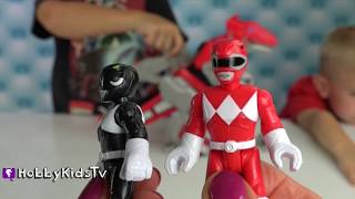 Hobby Kids do an Imaginext Power Ranger Red TRex Zord Toy Review [upl. by Eustacia]