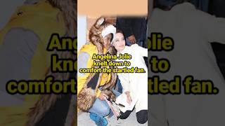 Angelina Jolie knelt down to comfort the startled fan celebrity AngelinaJolie [upl. by Anawd351]