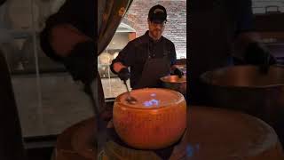 Cheese Tim is making fresh pasta in a Parmesan wheel [upl. by Ytirehc]