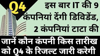 Q4 Results Date 📅 TCS Share Tata Elxsi Share LTTS Share HCL Tech Share Coforge Share Dividend [upl. by Lucretia]