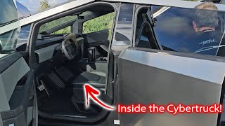 First Look Inside the Tesla Cybertruck Walk around amp interior [upl. by Sima]