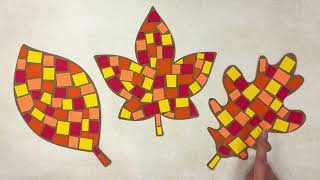 Fall Leaf Mosaic Craft l Mosaic Crafts for Kids l Mosaic Crafts for Beginners l Astrodesigns [upl. by Grand919]