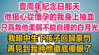 壹周年紀念日那天，他狠心從懷孕的我身上抽血，只爲救他柔弱不能自理的白月光，我暗中生下孩子回歸豪門，再見到我時他徹底傻眼了情感故事 生活經驗 情感 家庭 家庭故事 婚姻 [upl. by Emlynn978]