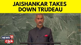 S Jaishankar UNGA Speech  S Jaishankar Slams On Justin Trudeau At UNGA  India Canada  N18V [upl. by Suzi887]