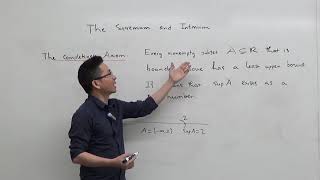 Supremum amp Infimum  Part 1  Supremum Example and Completeness Axiom [upl. by Stedt]