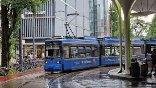 Straßenbahn München  Mitfahrt in der kompl 23 von Schwabing Nord bis U Münchner Freiheit im R2b [upl. by Akapol730]