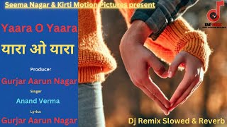 Yaara O Yaara  Dj Remix Slowed amp Reverb  Yaara O Yaara  यारा ओ यारा  Gurjar Aarun Nagar [upl. by Ahsiuqal]