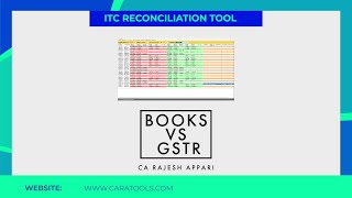 GST ITC RECONCILIATION TOOL [upl. by Lynna]