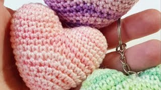 amigurumi principianti uncinetto cuore portachiavi [upl. by Annahsat]