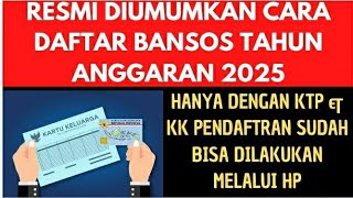 RESMI CARA DAFTAR BANSOS 2025 PAKAI KTP KK DAFTAR MENGGUNAKAN HP SUDAH BISA DAFTAR SEKARANG [upl. by Cly]