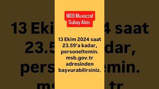 MSB subay alımı ✅ subay tsk kpss msü memur kpss2024 [upl. by Jaan]