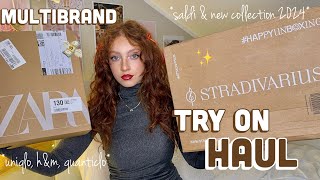 TRY ON HAUL ZARA HampM STRADIVATIUS UNIQLO QUANTICLO 💸✨ saldi e new collection [upl. by Nrehtac]