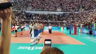 Volley Mondiali 2018 ItaliaGiappone lo spettacolo dellinno di Mameli [upl. by Atinaw]