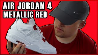 Air Jordan 4 Metallic Red Review amp On Feet [upl. by Hawk]