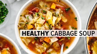 CABBAGE SOUP  super easy vegetarian soup for a healthy diet [upl. by Japeth310]