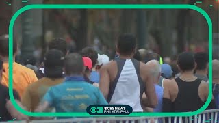 Philadelphia Half Marathon runners deal with windy conditions [upl. by Heilner]