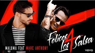 Maluma  Felices los 4 Salsa Version Pista InstrumentalOfficial Video ft Marc Anthony [upl. by Marci]