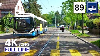 🇨🇭 Cab Ride Zurich Bus Line 89 Drivers View  Heizenholz  Sihlcity Full Line 4K [upl. by Eilama]