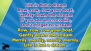 Karaoke for kids  Row row row your boat  key 3  fast  with backing melody [upl. by Dal]