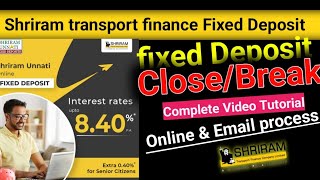 FD Closebreak Shriram transport finance nbfc company Hindi video 850 interest rate [upl. by Beverlee]