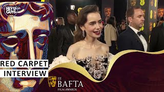 Lily Collins  BAFTA 2024 Red Carpet Interview [upl. by Nek]