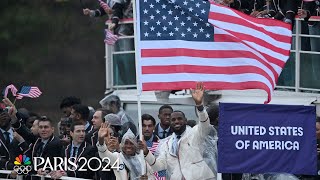 US Olympic team for 2024 Paris Olympics arrives at Opening Ceremony  NBC Sports [upl. by Eimac87]