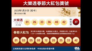 112年大樂透、春節大紅包開獎號碼（131初十） [upl. by Onek935]