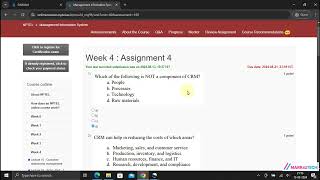 NPTEL Management Information System Week4 Assignment 4 Solution July 2024 [upl. by Ondrea]