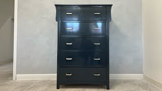 Furniture Flipping  Laminate Chest of Drawers to Hale Navy High Gloss Lacquer [upl. by Ken]