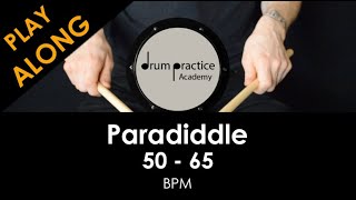 Single Paradiddle Rudiment Play Along  5065 BPM  Developing Paradiddle Speed  Drum Lessons [upl. by Drannek]