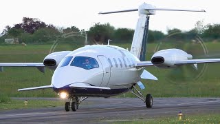 Special design Piaggio P180 Avanti landing at Nancy airport  aviation [upl. by Fannie]