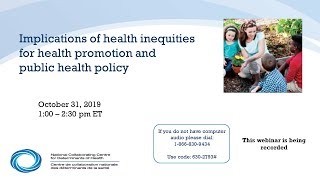 NCCDH Webinar Implications of health inequities for health promotion and PH policy 1 of 4 Intro [upl. by Panta]