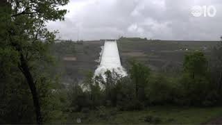 WATCH Oroville Dam Spillway opened for first time in two years [upl. by Nedrud47]