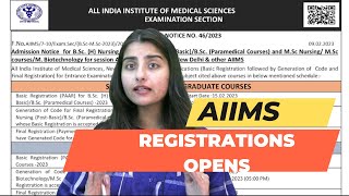 AIIMS Delhi  Registrations Open  SeepPahuja neet2023 bscnursing [upl. by Rosmarin]