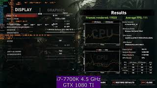 Shadow of the Tomb Raider  CPU comparison  i74930K vs i77700K vs i78700  GTX 1080 TI [upl. by Ykcin]