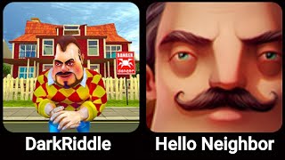 Dark Riddle Updater vs Hello Neighbor Mod MENU [upl. by Alathia]