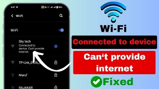 Fix WiFi Connected to Device Cant Provide Internet  WIFI Connected But not Providing Internet [upl. by Croner78]