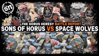 Sons of Horus vs Space Wolves  The Horus Heresy Battle Report [upl. by Engamrahc654]