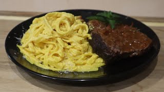 Como preparar FETTUCCINE a la HUANCAINA con ASADO de CARNE muy fácil l PERUVIAN CUISINE 🔥 [upl. by Clarette]