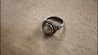 how to make silver pearl ring handmade [upl. by Salene960]