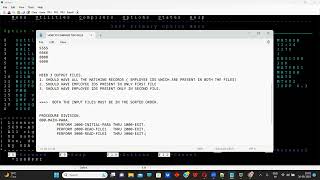 COBOL FILE COMPARISON LOGIC  COMPARE TWO FILES IN COBOL  Interview QUESTION COBOL FILE Compare [upl. by Anec]