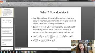 BackoftheEnvelope Calculations [upl. by Salchunas]