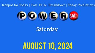 Tonight Powerball Jackpot Saturday August 10 2024 [upl. by Aicena817]