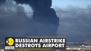 RussiaUkraine Conflict Russian airstrike destroys airport in Vinnytsia  World English News [upl. by Aihsad340]