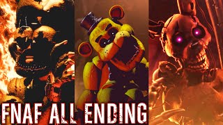 Five Nights at Freddys  All Endings 20142021 Canon Only [upl. by Nadda781]