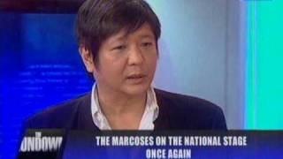 Sen Bongbong Marcos on ANCs THE RUNDOWN June 28 2010 Part 1 of 3 [upl. by Yllehs]